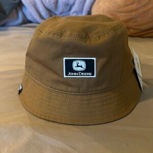 Brown John Deere bucket hat